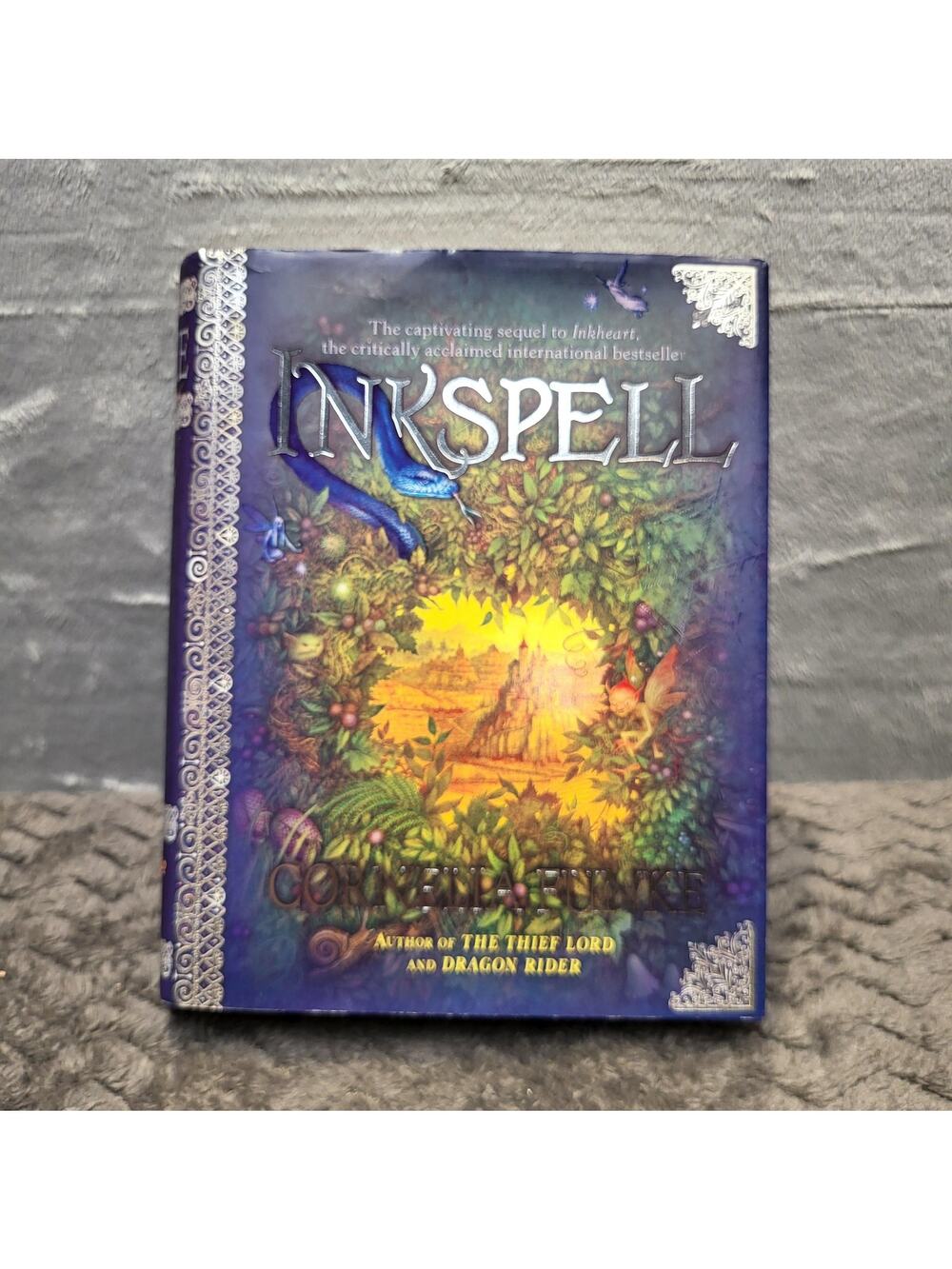 Inkspell Cornelia Funke Hardcover Scholastic 2005 1st Edition Purple DJ YA